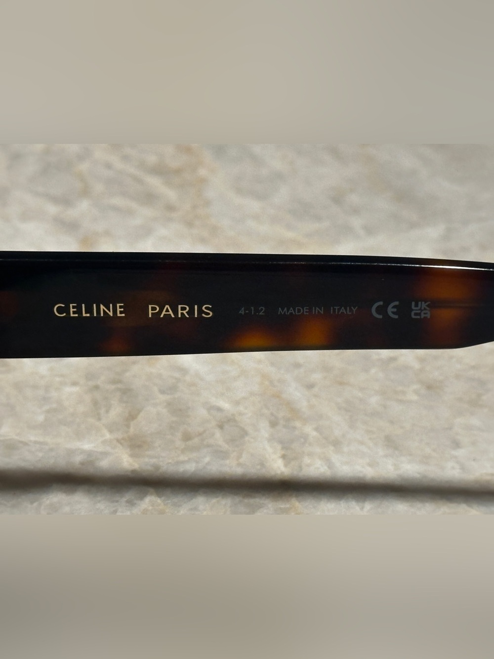 Celine TRIOMPHE Tortoise Oval Sunglasses with Dark Lenses - Picture 6 of 9